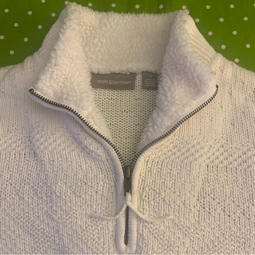 Croft & Barrow Cotton/Acrylic Quarter Zip Sweater